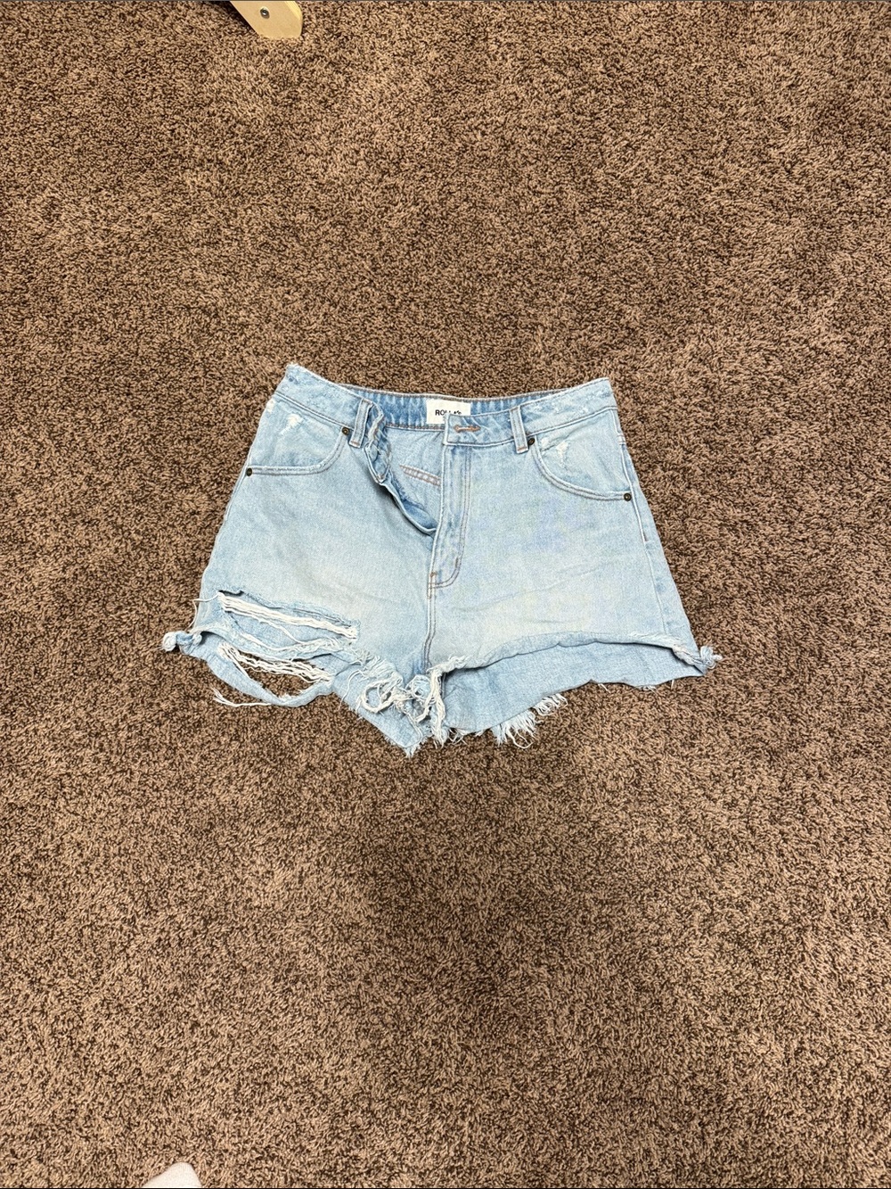 ROLLA'S Light Blue Distressed Denim Shorts